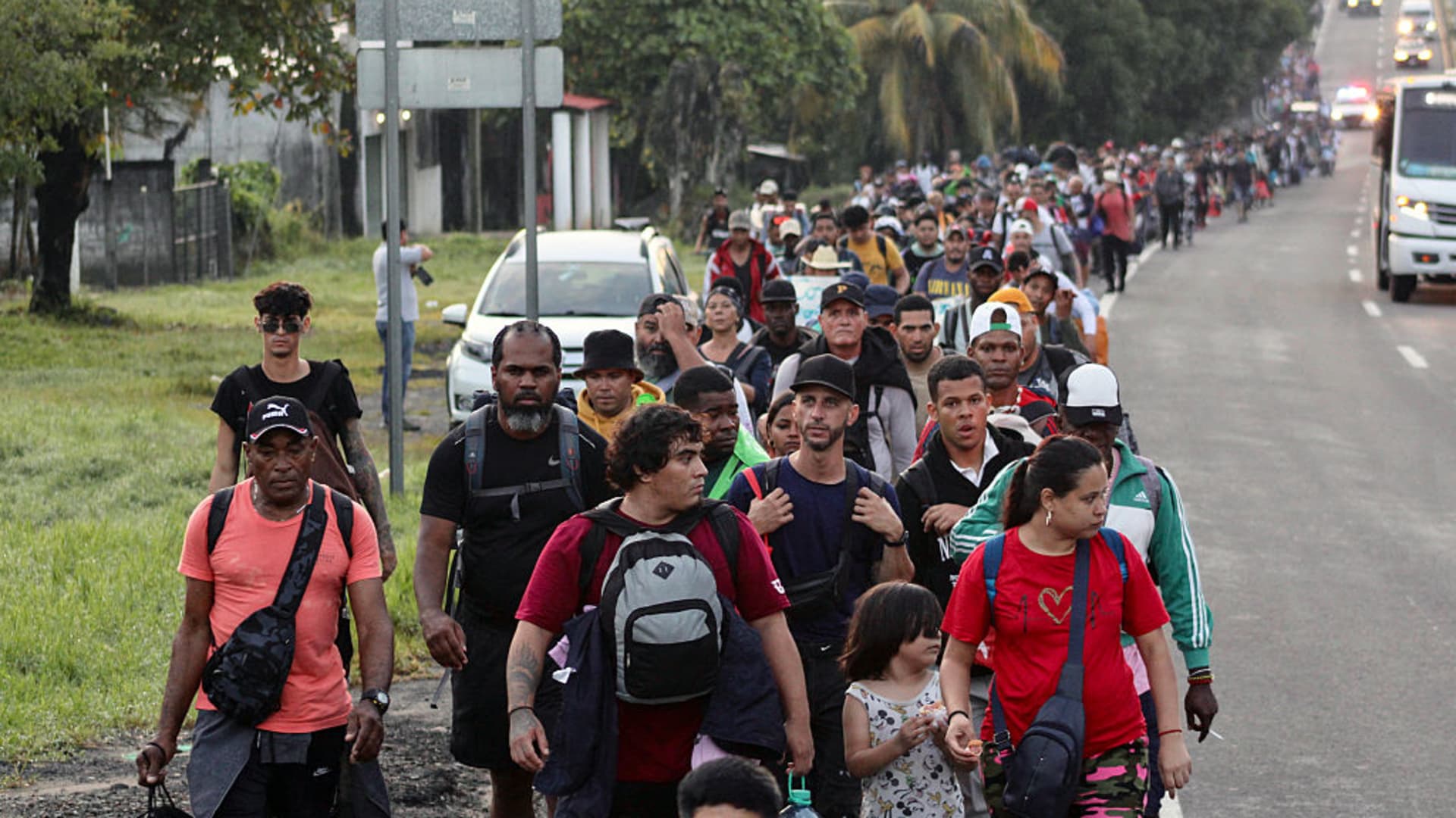 Hundreds of migrants mount protest in southern Mexico in bid to legalize status